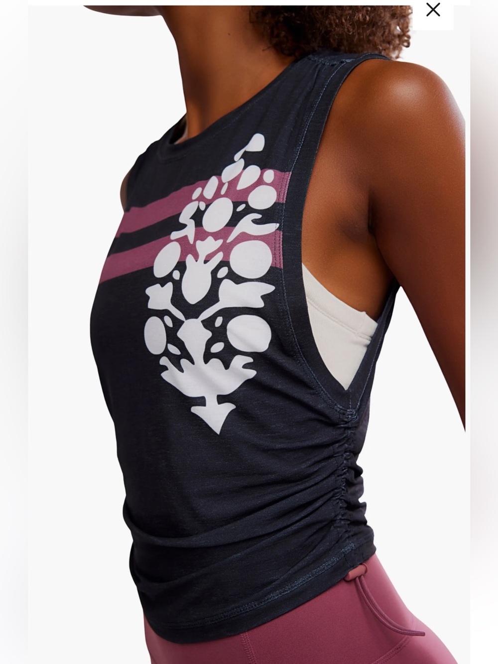 FP Movement Sport Mode Logo Muscle T-Shirt - Clove Combo Size XS NWOT RT $58